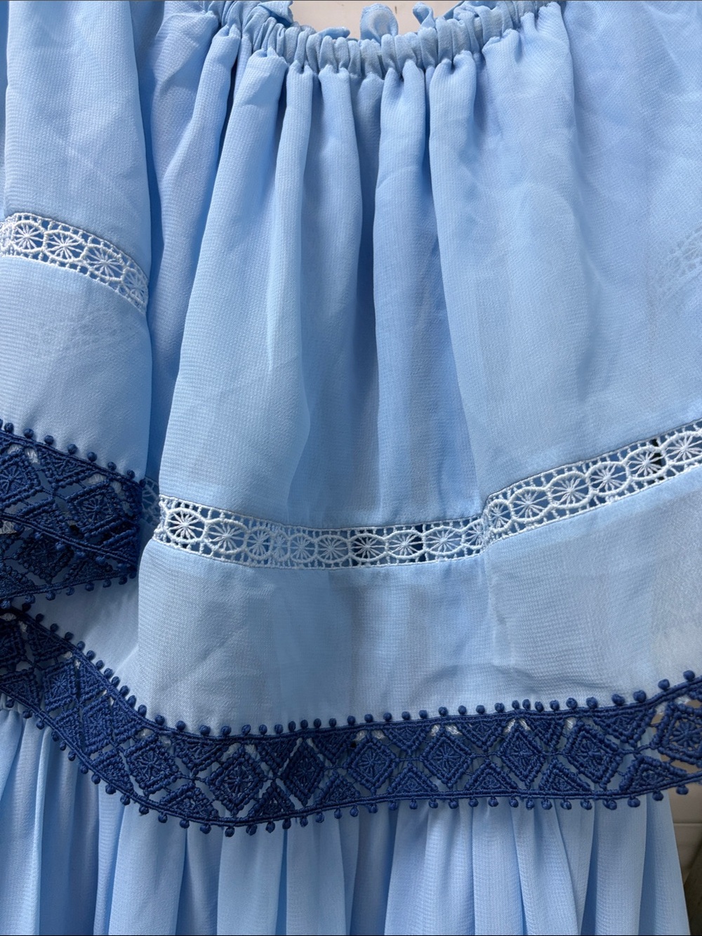 Taylor Light Blue Ruffled Dress - Picture 5 of 9